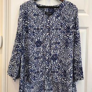 Women’s blouse blue and white size L